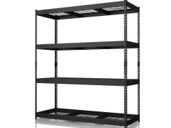Floordirekt Schwerlastregal Yukon Rivet 4 Böden Schwarz 180 x 160 x 60 cm