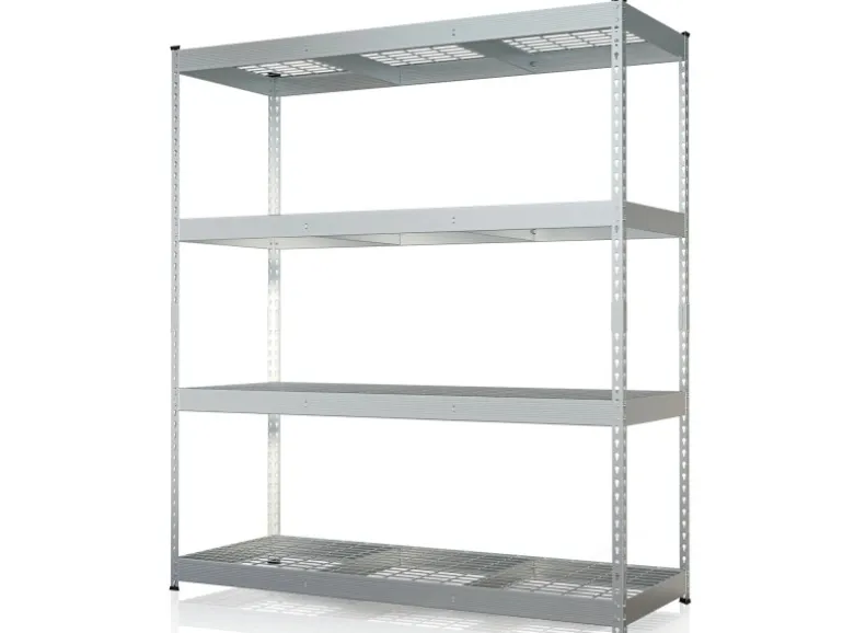 Floordirekt Schwerlastregal Yukon Rivet 4 Böden Verzinkt 180 x 160 x 60 cm