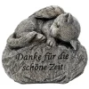 Flower Power Grabdekoration Memoria Hund und Katze auf Stein 2-fach Sortiert
