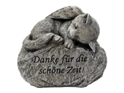Flower Power Grabdekoration Memoria Hund und Katze auf Stein 2-fach Sortiert