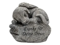 Flower Power Grabdekoration Memoria Hund und Katze auf Stein 2-fach Sortiert