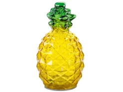 FlowerPower Deko Ananas Pinya mit LED 9,5 cm x 17 cm Gelb-Grün
