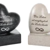 FlowerPower Gedenkstein Herz Unendlich 8 cm x 13 cm x 17 cm Grau