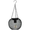 FlowerPower LED-Hängeleuchte Nina 2er-Set Ø 14,5 cm Schwarz