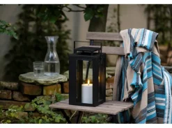 FlowerPower LED-Laterne Lucido Outdoor 31 cm x 15 cm x 15 cm Schwarz