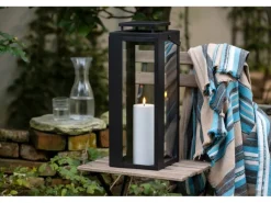 FlowerPower LED-Laterne Lucido Outdoor 48,5 cm x 18 cm x 18 cm Schwarz