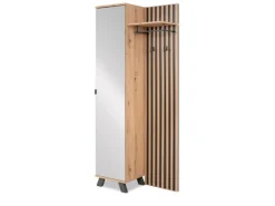 Furn.Design Garderobe Eiche Artisan und Grau 80 cm 3D Lamelle Industrial Madem