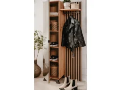 Furn.Design Garderobe Eiche Artisan und Grau 80 cm 3D Lamelle Industrial Madem