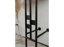 Furn.Design Garderoben-Set 3-teilig Schwarz Metall 130 cm mit Spiegel Kilby