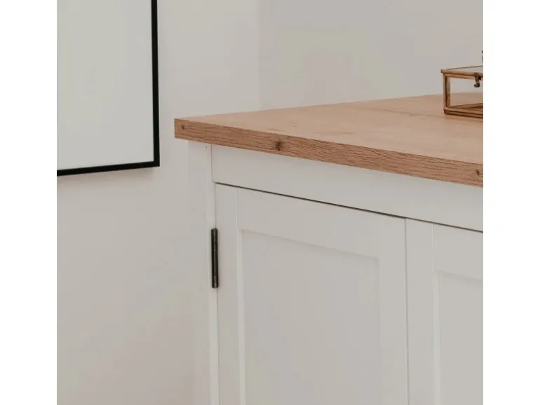 Furn.Design Sideboard Landhaus Weiß Eiche Artisan 180 cm 4-türig Vestland