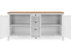 Furn.Design Sideboard Landhaus Weiß Eiche Artisan 180 cm 4-türig Vestland