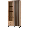 Furn.Design Vitrine Eiche Artisan und Grau 92 cm 3D Lamelle Industrial Madem