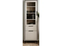 Furn.Design Vitrine in Sand und Schwarz 60 x 200 cm Brebbia