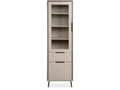 Furn.Design Vitrine in Sand und Schwarz 60 x 200 cm Brebbia