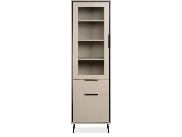 Furn.Design Vitrine in Sand und Schwarz 60 x 200 cm Brebbia