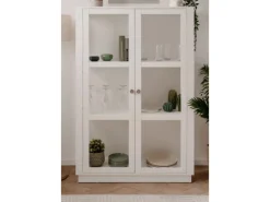 Furn.Design Vitrine Weiß 100 x 150 cm 2-türig 6 Vitrinenfächer Modern Blanverd