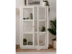 Furn.Design Vitrine Weiß 100 x 150 cm 2-türig 6 Vitrinenfächer Modern Blanverd