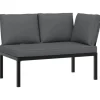 furnicato Gartenbank mit Kissen Schwarz Aluminium