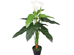 furnicato Künstliche Calla-Lilie mit Topf 85 cm Weiß