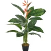 furnicato Künstliche Pflanze Strelitzia mit Topf Rot 100 cm