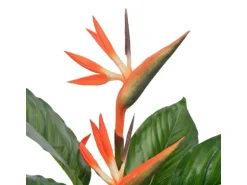 furnicato Künstliche Pflanze Strelitzia mit Topf Rot 100 cm