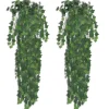 furnicato Künstlicher Efeu Grün 90 cm 2 Stück