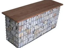 Gabiona Gabionenbank 105 cm x 50 cm x 30 cm Maschenweite 5 cm x 5 cm Cumaru