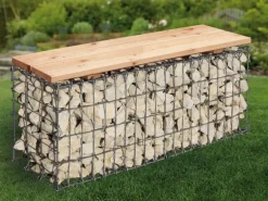 Gabionen-Gartenbank 100 cm x 46 cm x 30 cm