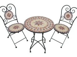 Garden Pleasure Balkon-Set Mosaik Amarillo 3-teilig Braun