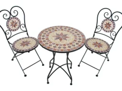 Garden Pleasure Balkon-Set Mosaik Amarillo 3-teilig Braun