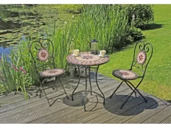 Garden Pleasure Balkon-Set Mosaik Amarillo 3-teilig Braun