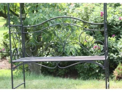 Garden Pleasure Bank mit Rosenbogen Colima 124 cm x 200 cm x 48 cm Stahl