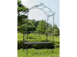 Garden Pleasure Bank mit Rosenbogen Colima 124 cm x 200 cm x 48 cm Stahl