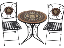 Garden Pleasure Bistro-Set Pular 3-teilg Schwarz-Braun