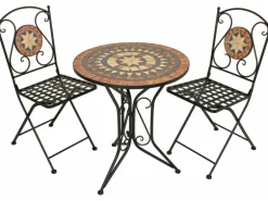 Garden Pleasure Bistro-Set Pular 3-teilg Schwarz-Braun