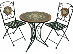 Garden Pleasure Bistro-Set Pular 3-teilg Schwarz-Braun