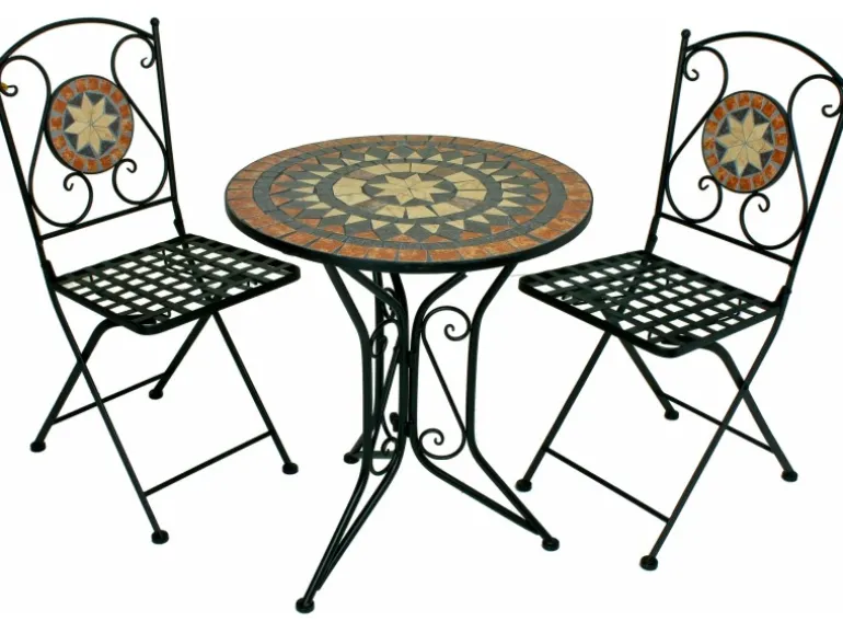 Garden Pleasure Bistro-Set Pular 3-teilg Schwarz-Braun