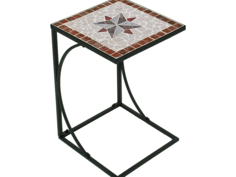 Garden Pleasure Gartentisch AMARILLO Quadratisch Braun-Grau 35 cm x 35 cm