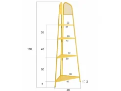 Garden Pleasure Mwh Eckregal Ekko 180 cm x 48 cm x 48 cm Gelb