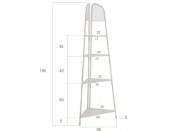 Garden Pleasure Mwh Eckregal Ekko 180 cm x 48 cm x 48 cm Beige