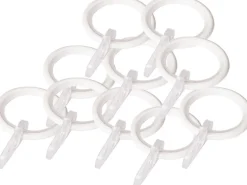 Gardinenringe mit Faltenlegehaken Weiß Ø 19 mm