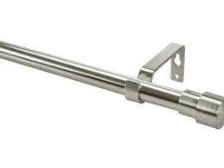 Gardinenstange Set Ø 16-19 mm x 120-210 cm Silber Gebürstet