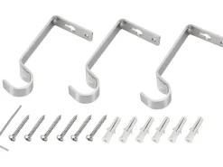 Gardinenstange Set Ø 16-19 mm x 120-210 cm Silber Gebürstet