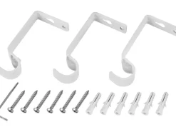 Gardinenstange Set Ø 16-19 mm x 120-210 cm Weiß Matt