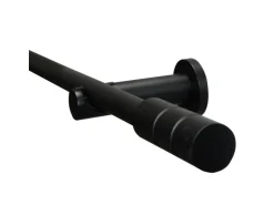 Gardinenstangen Set Zylinder Ø 19 mm 160 cm Schwarz matt