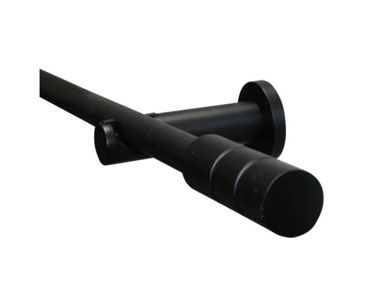 Gardinenstangen Set Zylinder Ø 19 mm 160 cm Schwarz matt