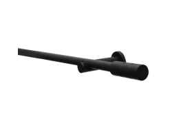 Gardinenstangen Set Zylinder Ø 19 mm 160 cm Schwarz matt