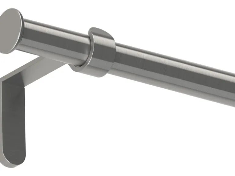 Gardinenstangen-Set Metall Edelstahloptik 240 cm