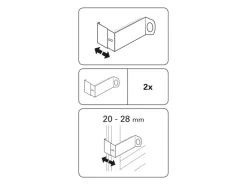 Gardinia Adapter für Spannvitrage Weiß 2-er Pack