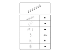 Gardinia Aluminium-Vorhangschienen-Set Lara 2-läufig Weiß 140 - 225 cm